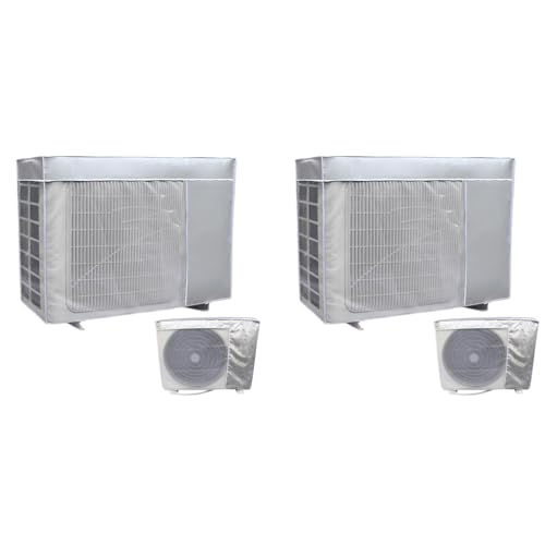HASTHIP® AC Cover 1.5 Ton 1.5P Waterproof Condenser Unit Air Conditioner For Outside Units Insulated With Sun Protection Dust-proof Window Protection (2PCS) HASTHIP® AC Cover 1.5 Ton 1.5P Waterproof Condenser Unit Air Conditioner For Outside Units Insulated With Sun Protection Dust-proof Window Protection (2PCS)